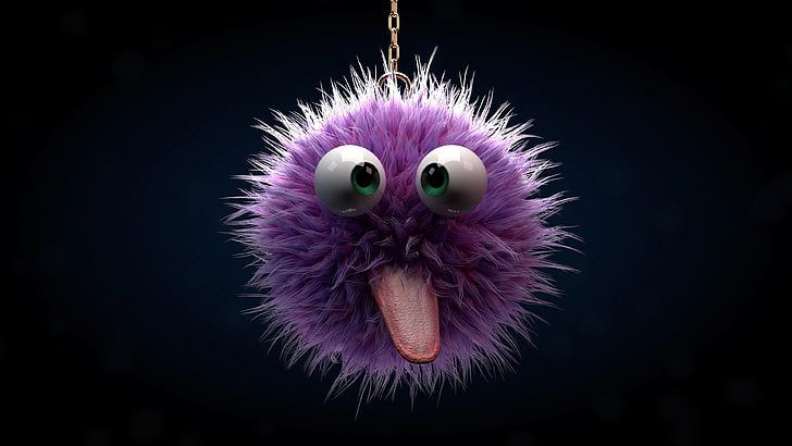 eyes protruding tongue furry funny wallpaper preview